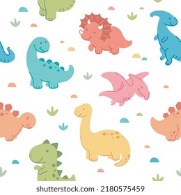 Dinosaurs seamless pattern wallpaper illustration