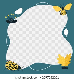 Dinosaurs. Set of vector frames in the form of a spot in a flat cartoon style. Template for children's photos, postcards, invitations.