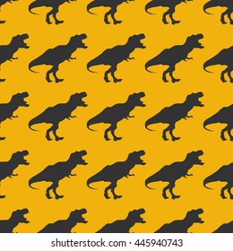 Dinosaurs silhouette seamless pattern colorful background