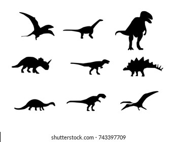 Dinosaurs silhouette vector illustration.