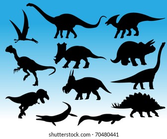 Dinosaurs silhouettes