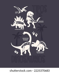 Dinosaurs Silhouettes poster vector illustration