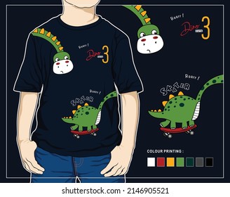 dinosaurs skater, vector animal cartoon illustration design