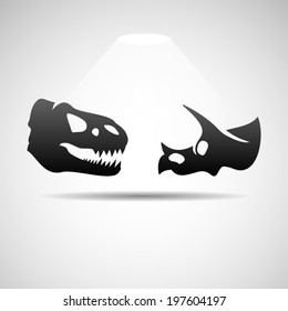 Dinosaurs skulls icon. Eps10