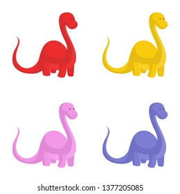 Dinosaurs. Toy. Set of multicolored dinosaur. Vector illustration. EPS 10.
