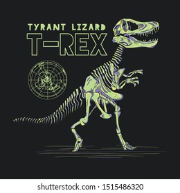 Dinosaurs Trex Fossil Vector Graphic