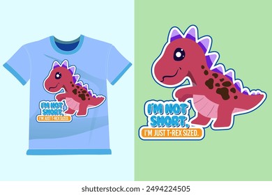 Dinosaurs tyrannosaur cartoon arts For tshirt, Apparel prints designs and other uses. Perfect for decoration, nursery t-shirt, kids apparel, invitation, simple child design.