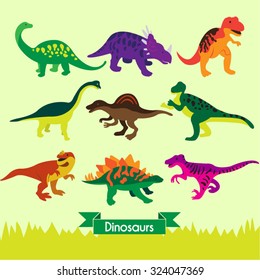 Dinosaurs Vector Design Illustration