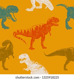 Dinosaurs vector pattern