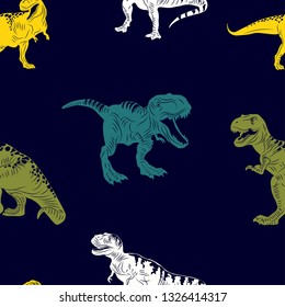 Dinosaurs vector pattern