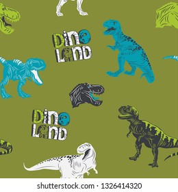 Dinosaurs vector pattern