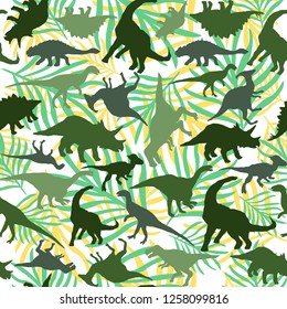 Dinosaurs vector pattern background illustration