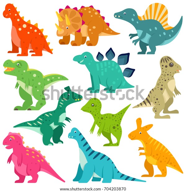 Dinosaurs Vector Set Stock Vector (Royalty Free) 704203870 | Shutterstock