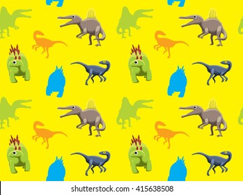 Dinosaurs Wallpaper Vector Illustration 16