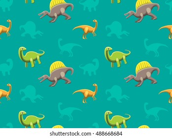 Dinosaurs Wallpaper Vector Illustration