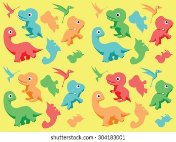 Dinosaurs Wallpaper Vector Illustration 5