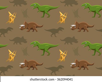 Dinosaurs Wallpaper Vector Illustration 9