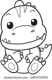 Dinosaurs wild animals cartoons doodles kawaii anime coloring pages cute drawing characters