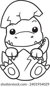 Dinosaurs wild animals cartoons doodles kawaii anime coloring pages cute drawing characters