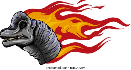 dinosaurus brachiosaurus head art vector illustration design