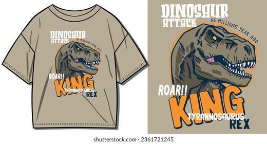 Dinosaurus cartoon illustration for t shirt print