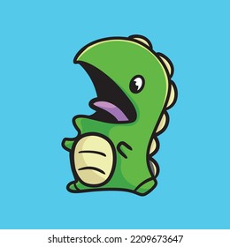 Dinosaurus Cartoon Mascot Vector Funny Happiness Cute Cool