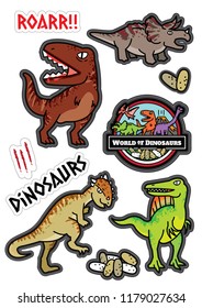 Dinosaurus character design set.