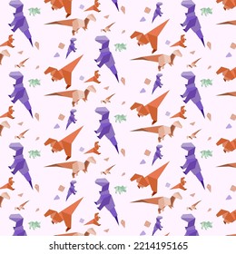 Dinosaurus Origami design pattern can be used for pattern, clothes, wallapapper design needs