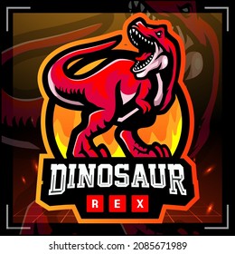 Dinosaurus rex mascot. esport logo badge