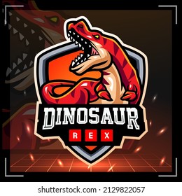 Dinosaurus Rex Mascot. Esport Logo Badge