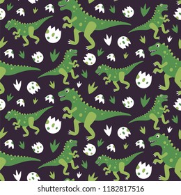 Dinosaurus seamless paatern. Coloful vector illustration. 