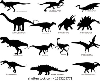 Download Dinosaurus Silhouette Vector Dinosaurus Name Stock Vector Royalty Free 1533203771