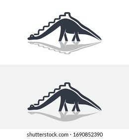 Dinosaurus and  Slide simple minimalist design icon vector,