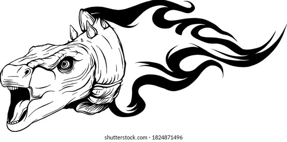 dinosaurus stegosaurus head art vector illustration design