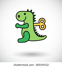 Dinosaurus toy icon. Flat vector related icon whit long shadow for web and mobile applications. It can be used as - logo, pictogram, icon, infographic element. Vector Illustration. 