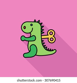 Dinosaurus toy icon. Flat vector related icon with long shadow for web and mobile applications. It can be used as - logo, pictogram, icon, infographic element. Vector Illustration.