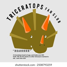 Ilustração de crânio de tricerátops de dinossauro para impressão de t shirt