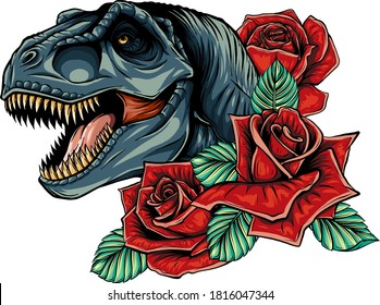 dinosaurus tyrannosaurus rex head art vector illustration design