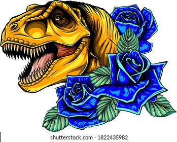 dinosaurus tyrannosaurus rex head art vector illustration design