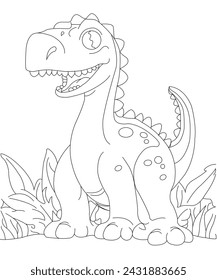 Dinosour coloring page
line art for child