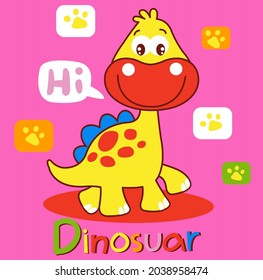 dinosuar Cartoon cute background illustration vector silkscreen baby animal