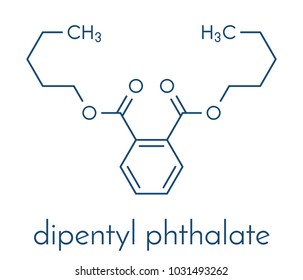 Di-n-pentyl phthalate (DNPP) plasticizer molecule. Skeletal formula.