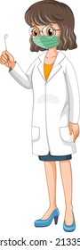 Dintist standing on white background illustration