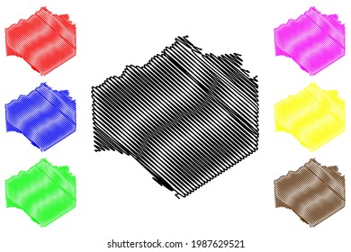 Dinwiddie County, Commonwealth of Virginia (U.S. county, United States of America) map vector illustration, scribble sketch Dinwiddie map