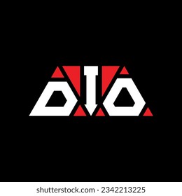 DIO triangle letter logo design with triangle shape. DIO triangle logo design monogram. DIO triangle vector logo template with red color. DIO triangular logo Simple, Elegant, and Luxurious design.