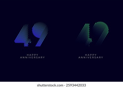 Dioagonal Line Stripes Speed Gradient Colorful 49th, 49th Happy Anniversary with diagonal Line movement,Tech, Line pattern concept.