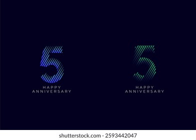 Dioagonal Line Stripes Speed Gradient Colorful 5th, 5th Happy Anniversary with diagonal Line movement,Tech, Line pattern concept.