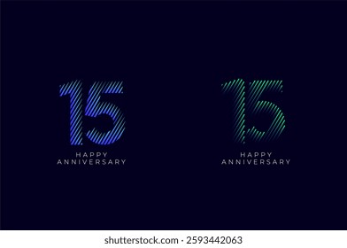Dioagonal Line Stripes Speed Gradient Colorful 15th, 15th Happy Anniversary with diagonal Line movement,Tech, Line pattern concept.