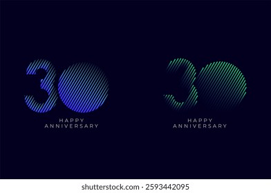 Dioagonal Line Stripes Speed Gradient Colorful 30th, 30th Happy Anniversary with diagonal Line movement,Tech, Line pattern concept.