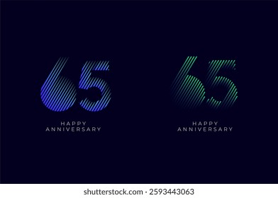 Dioagonal Line Stripes Speed Gradient Colorful 65th, 65th Happy Anniversary with diagonal Line movement,Tech, Line pattern concept.